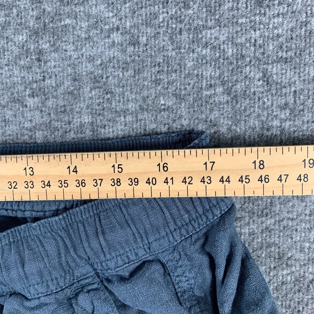Faherty Linen Pants Men Large Blue Pull On Drawstring Preppy Modern